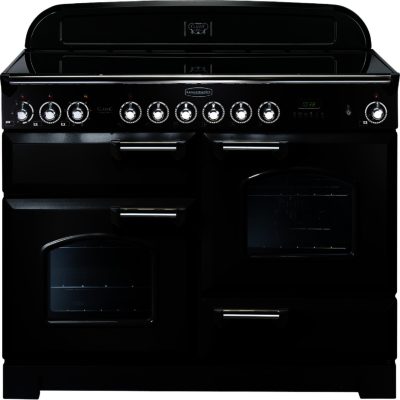 Rangemaster Classic Deluxe 110cm Electric Ceramic 81340 Range Cooker in Black with Brass Trim and Ceramic Hob Rangemaster Classic Deluxe 110cm Electric Ceramic 81340 Range Cooker in Black with Brass Trim and Ceramic Hob